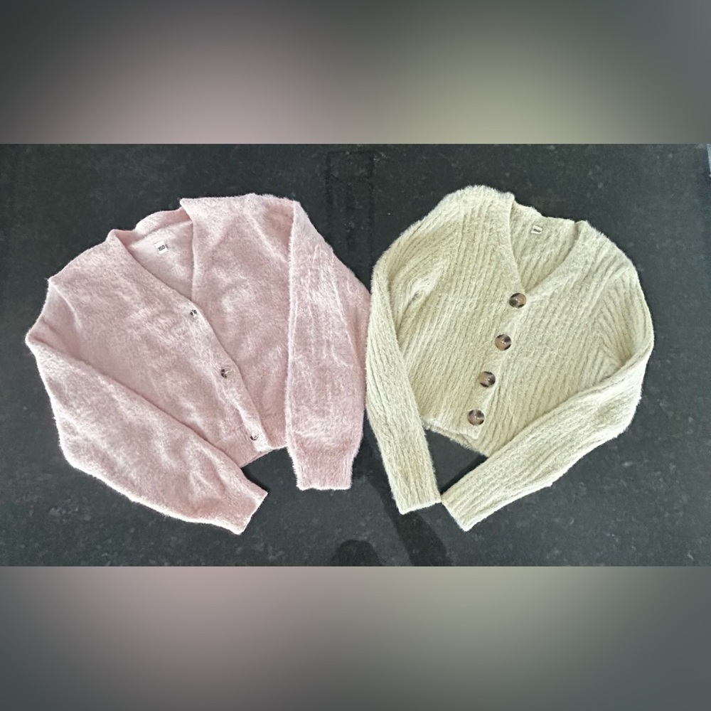 SHEIN Fuzzy Button Up Cardigan Set, Size 11-12 Kids